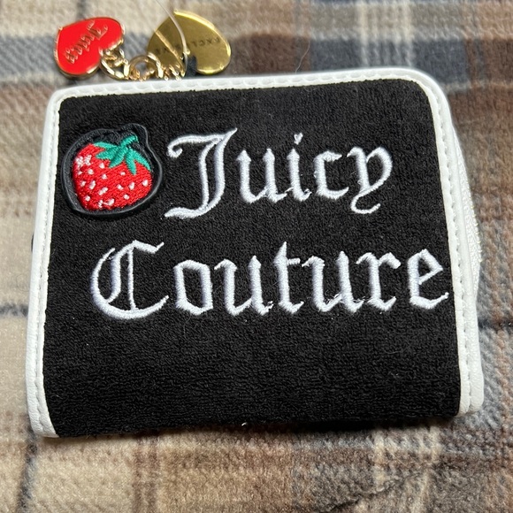 Juicy Couture Handbags - Juicy Couture Black and White Wallet with Strawberry Accent